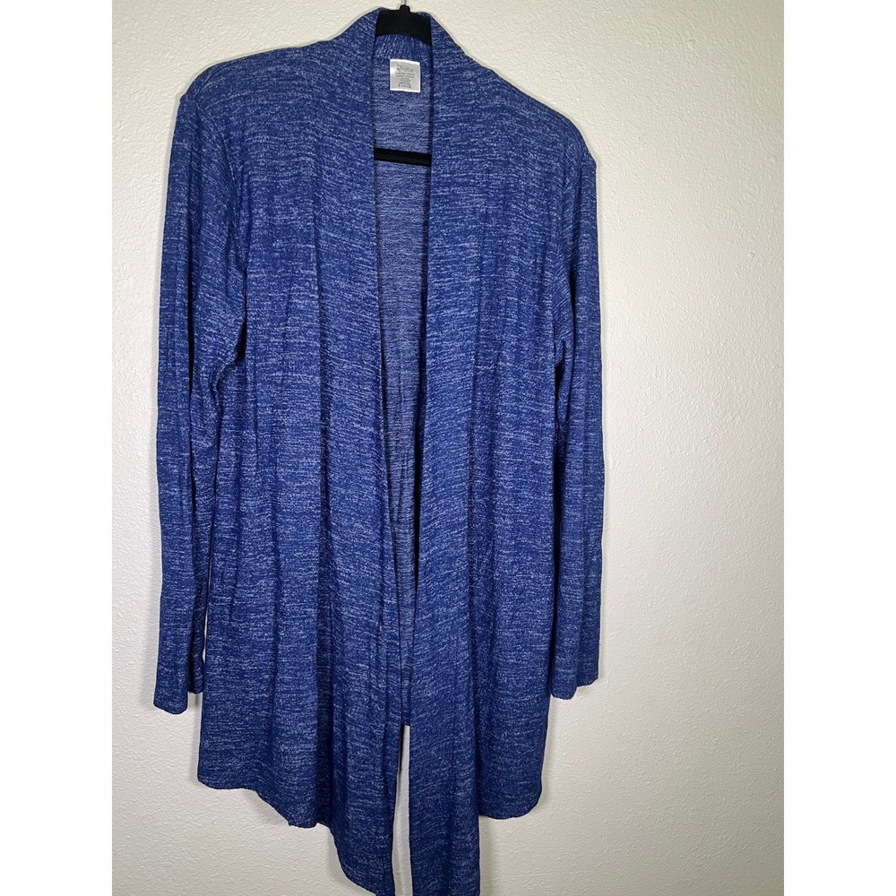 Hello Mello Carefree Threads Flyaway Cardigan Womens XL Blue Marl Travel Pouch - Picture 7 of 13